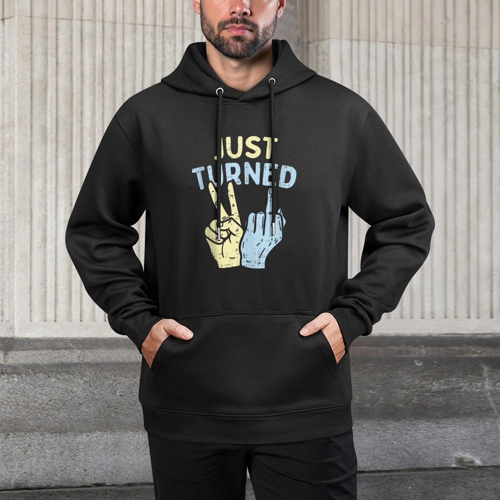 Just Turned 21 Hands Funny Happy 21st Birthday Party Gift Shape Retention Hoodie