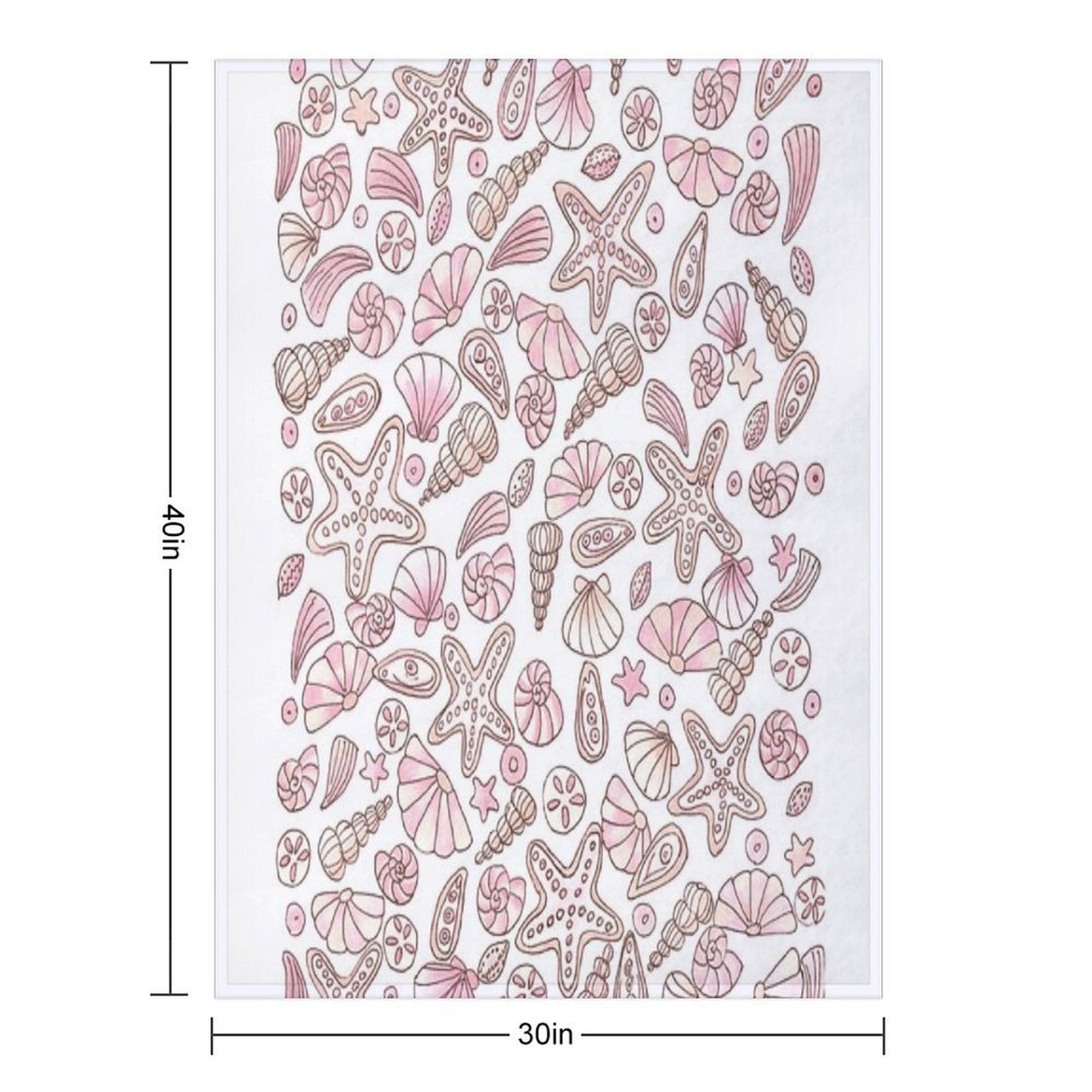 Millennial Pink Seashells Quick-dry Throw Blanket