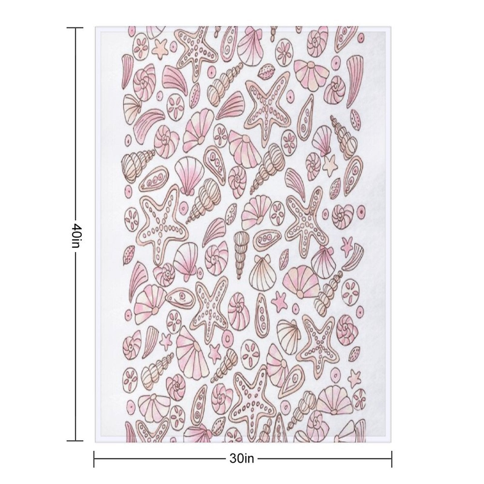 Millennial Pink Seashells Quick-dry Throw Blanket