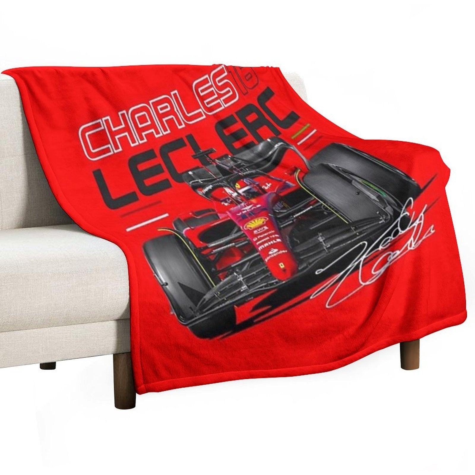 Charles Leclerc Scuderia Ferrari 2022 Versatility Throw Blanket