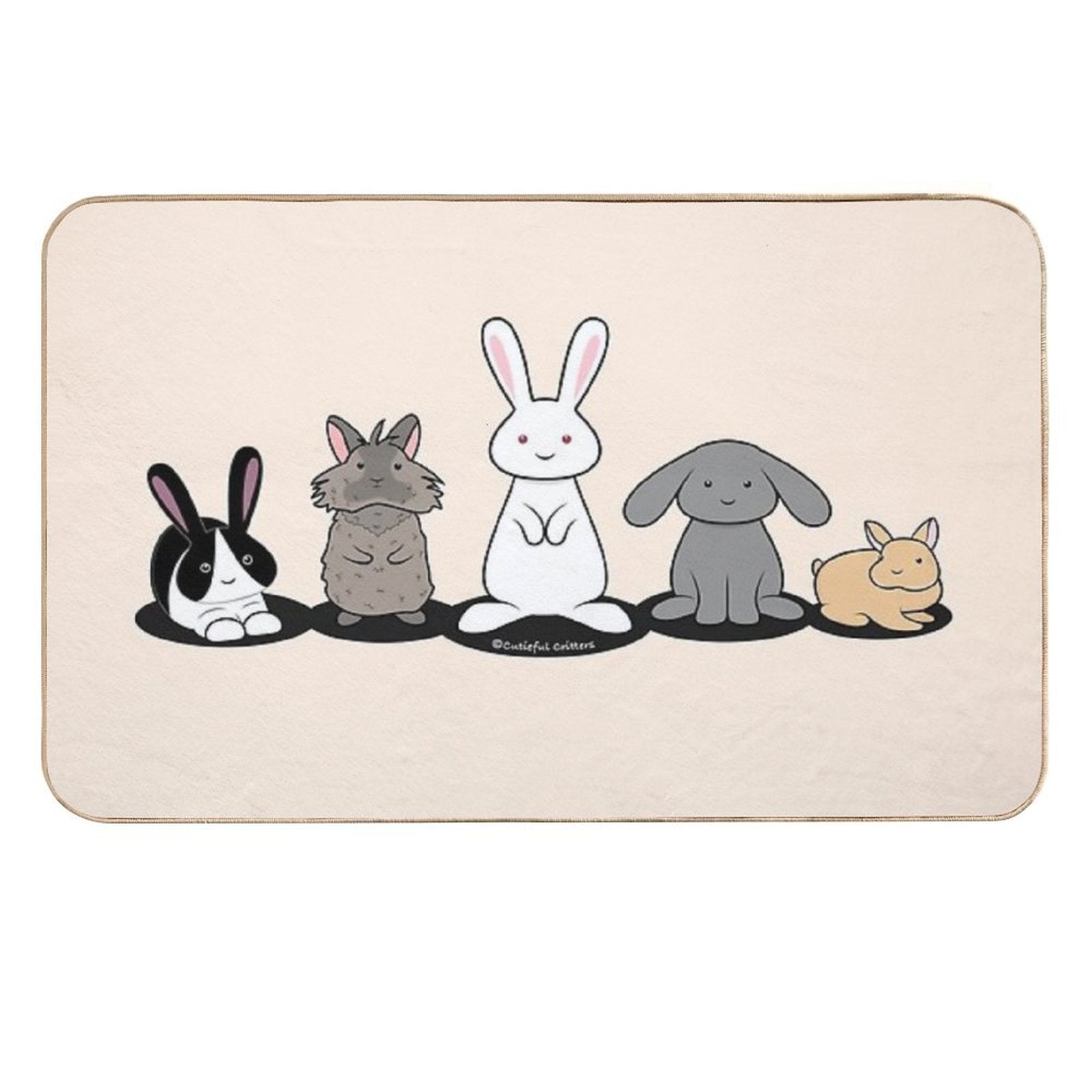 My Favorite Breed Is Rescued - Bunnies  Stain-Proof Bath Mat