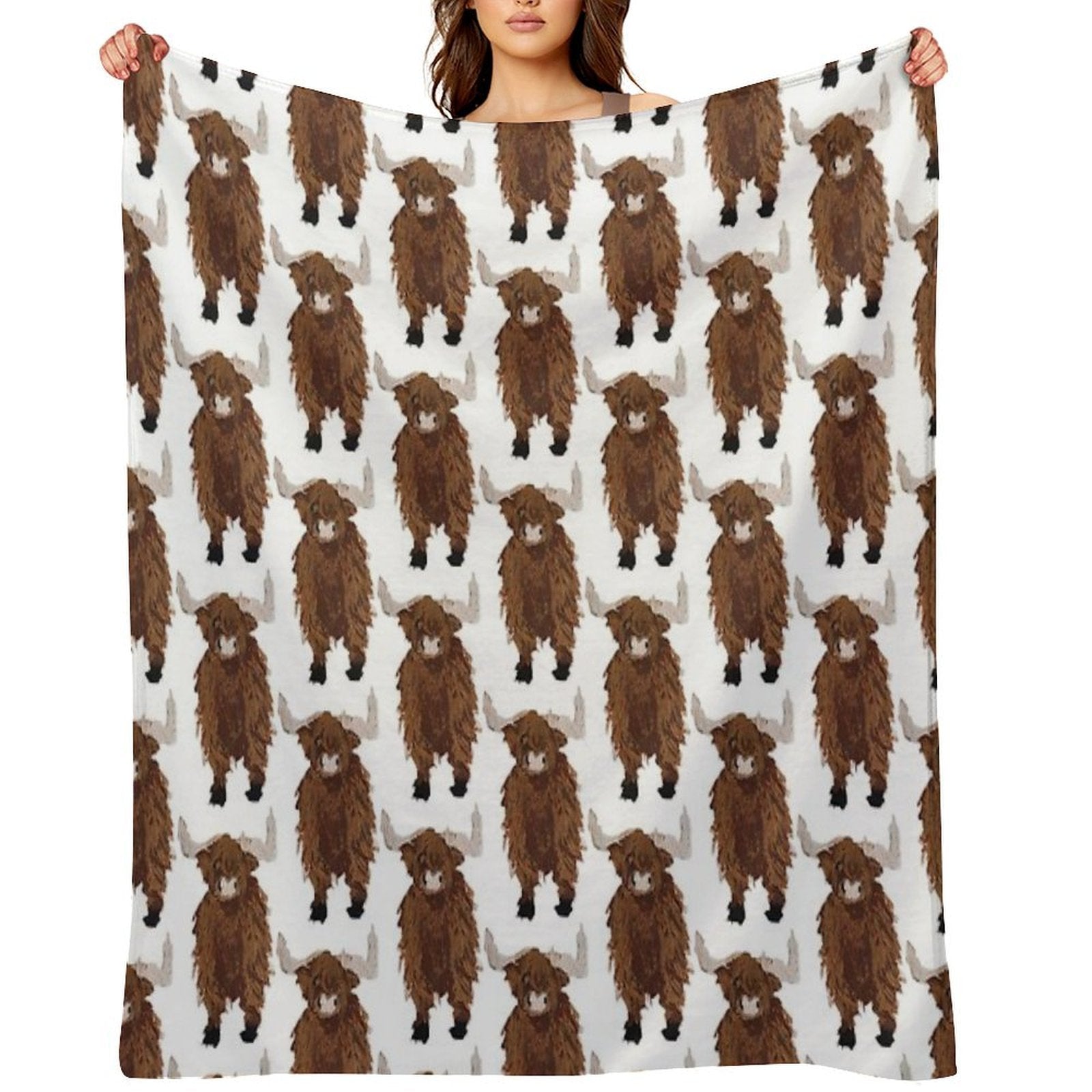 Highland Cow Compact Throw Blanket