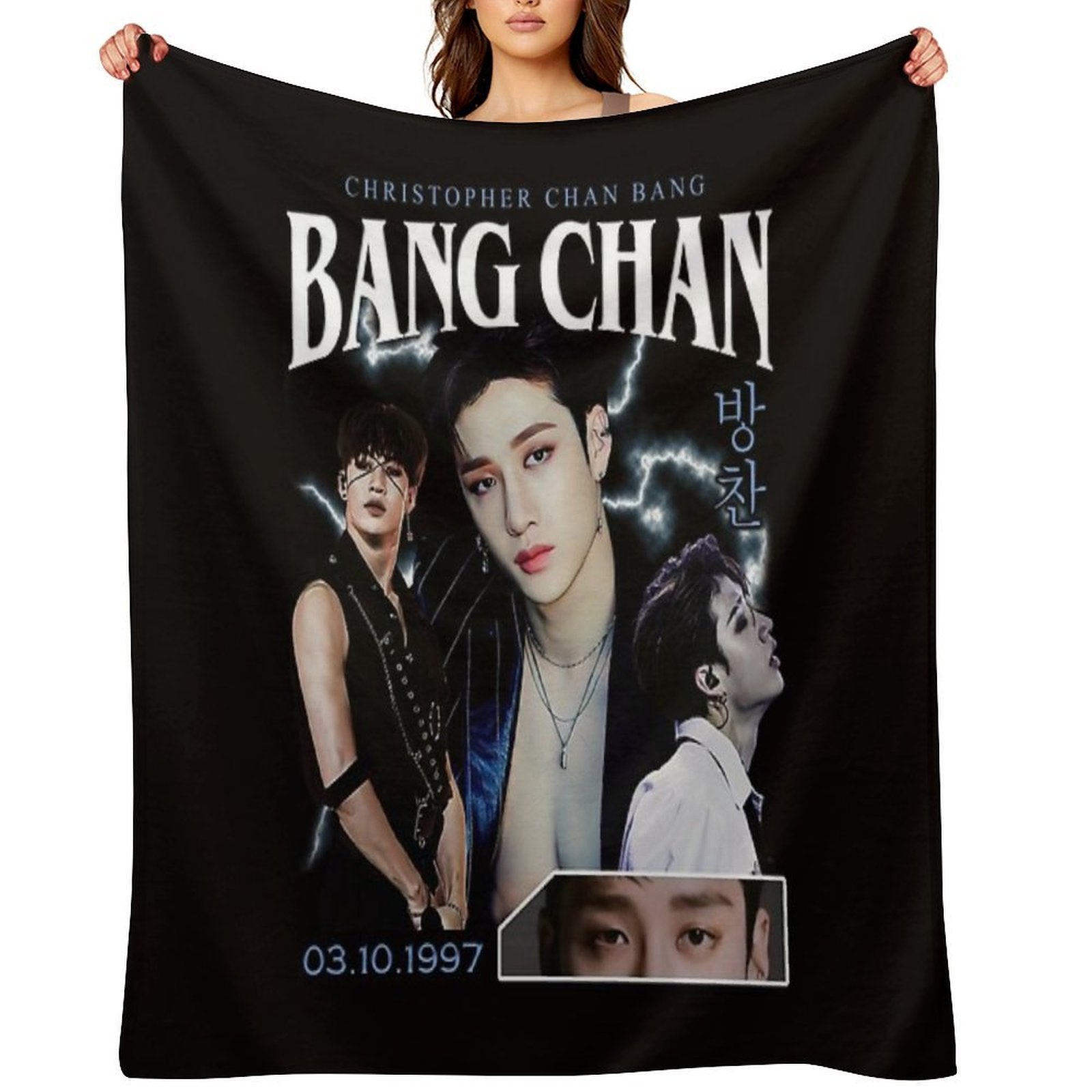 Bang Chan Shirt Vintage 90 Retro T Shirt Tee Easy Care Throw Blanket