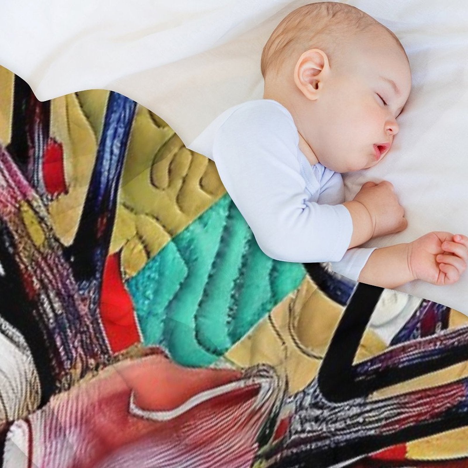 Beautiful Buck Deer Simulated Quilt Pattern Sustainable Throw Blanket