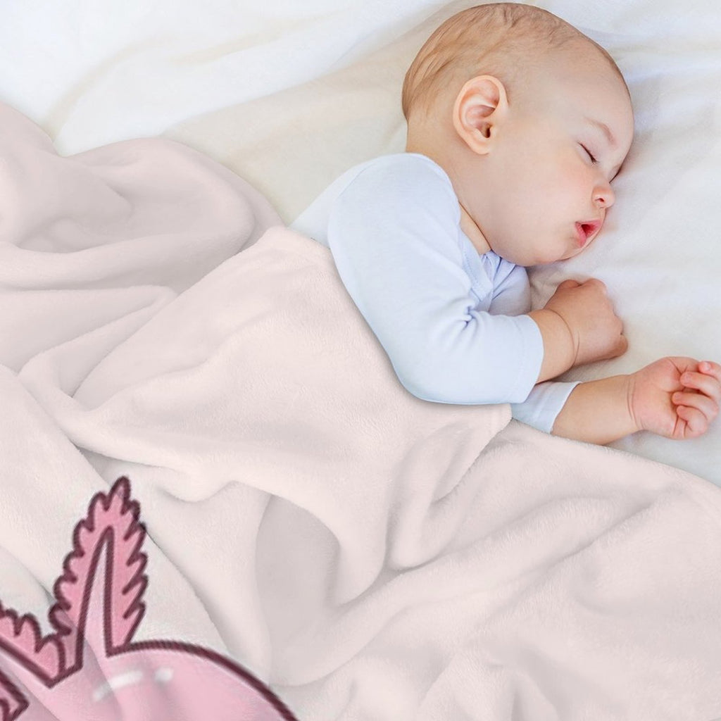 Cute Chilling Axolotl Compact Throw Blanket
