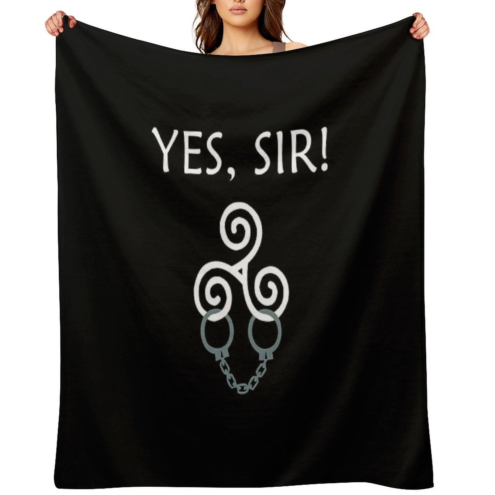 BDSM Triskelion Triskele Handcuffs YES SIR Wrinkle-free Throw Blanket