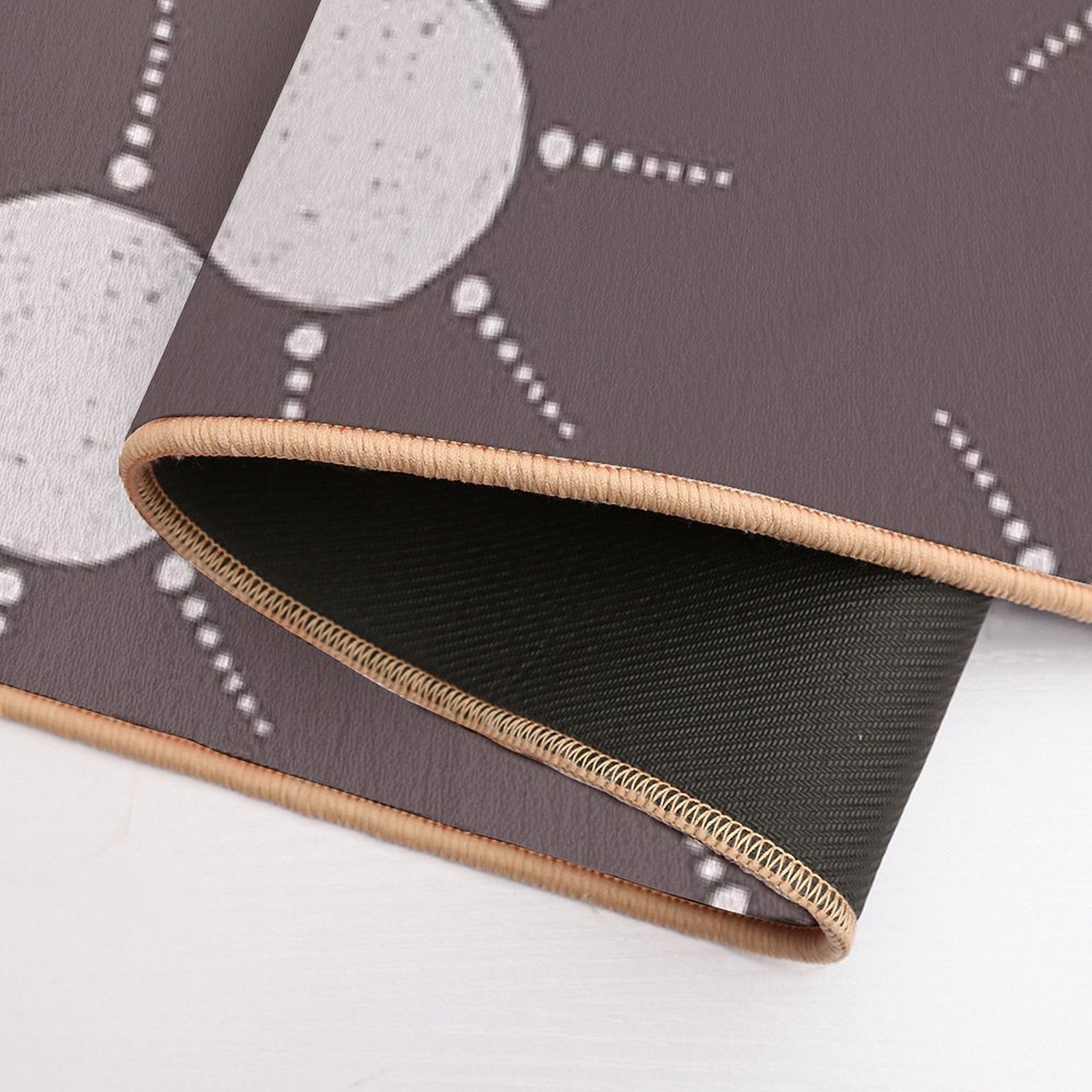 Pretty Polka Dots Sun Pattern Boho Aesthetic In Muted Colors Walnut Brown  Rapid-Drying Bath Mat