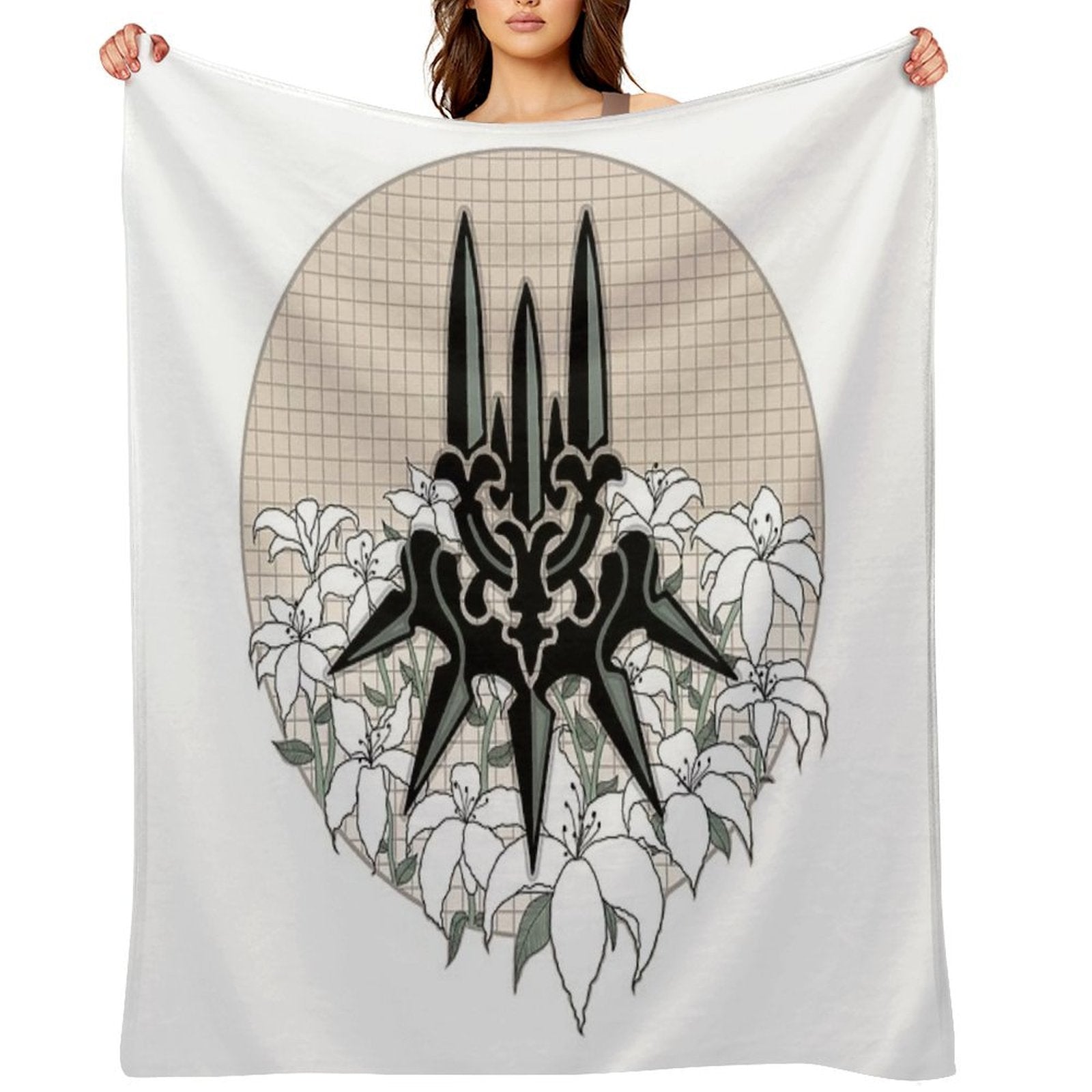Yorha with Lunar Tears Shrink-resistant Throw Blanket