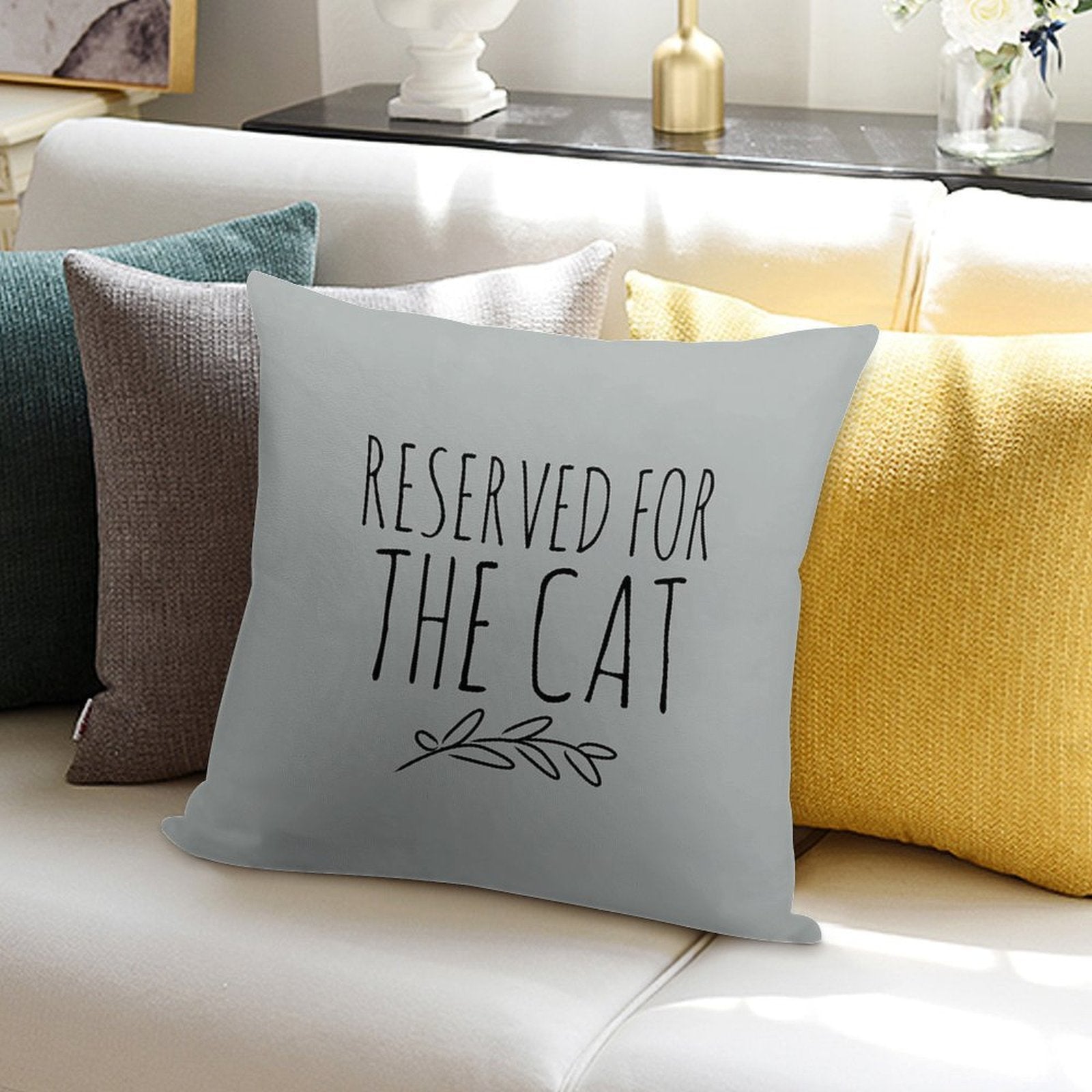 Reserved for The Cat Soft Ultra-Soft Texture Throw Pillow