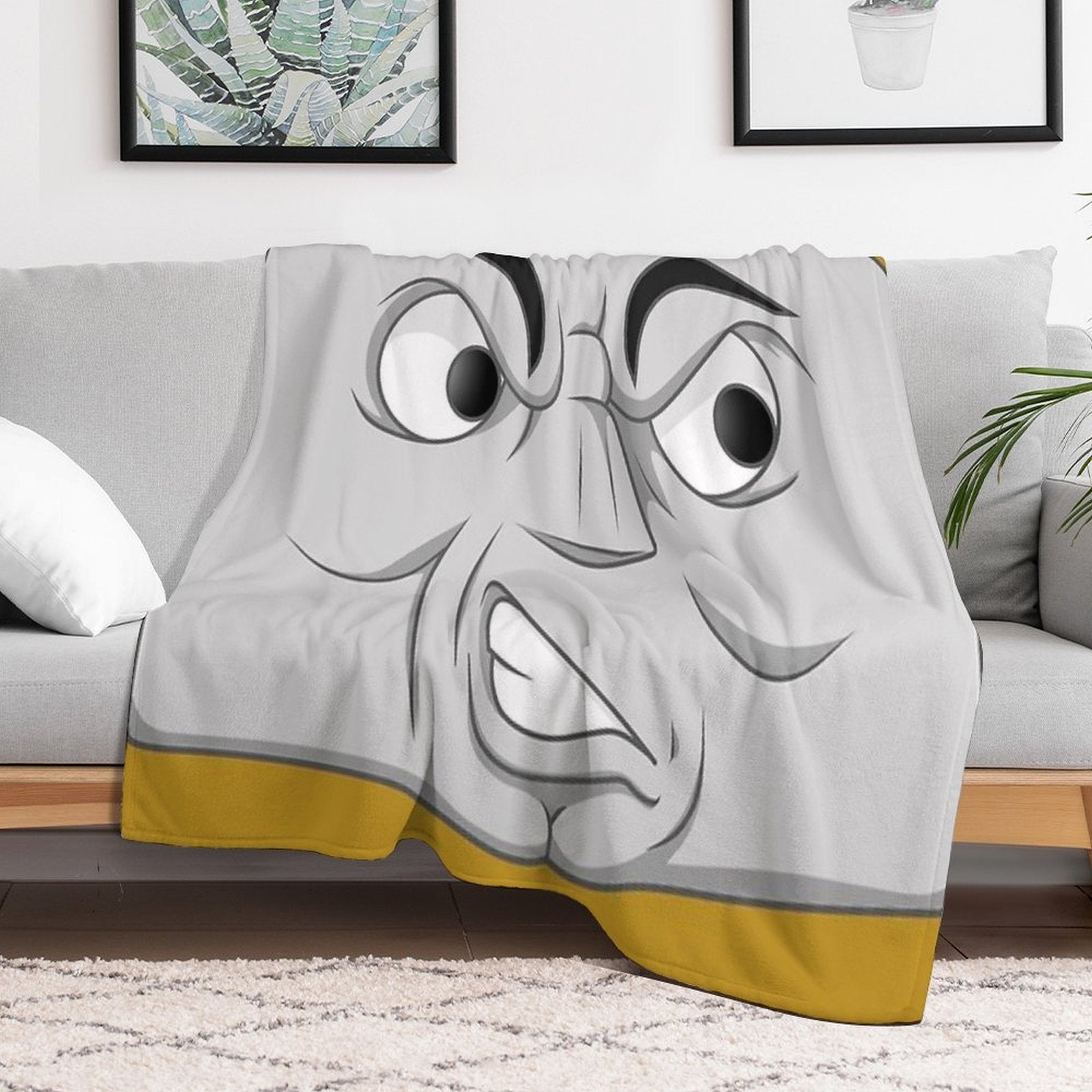 Diesel 10 (angry Face) Travel-friendly Throw Blanket