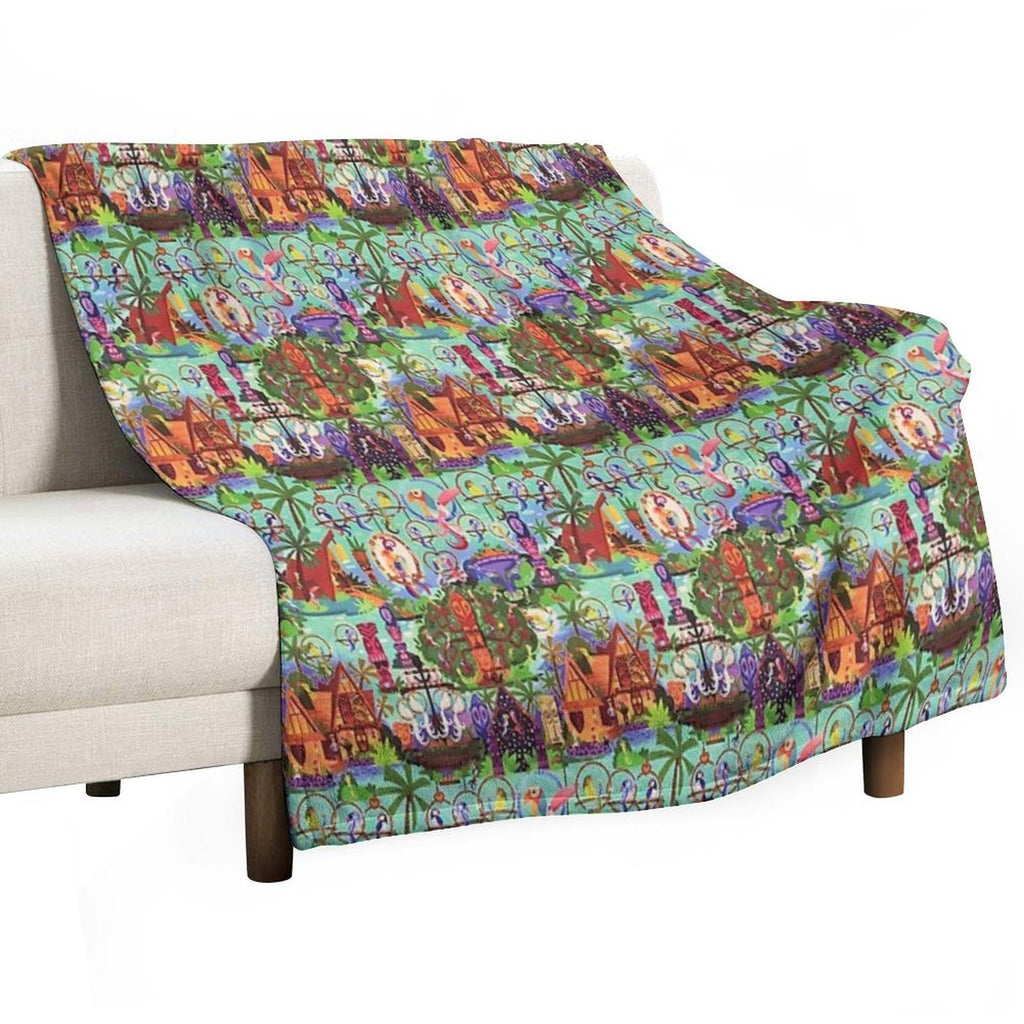 The ORIGINAL Enchanted Tiki Room Collage Gift-ready Throw Blanket