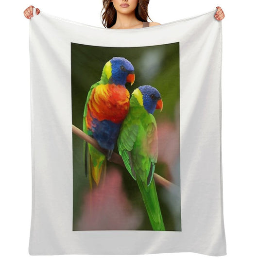 Rainbow Lorikeets All-season Throw Blanket