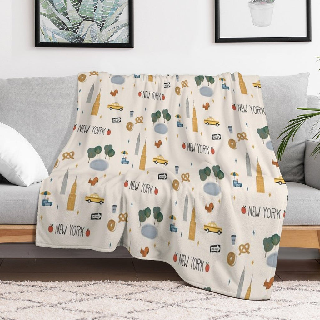 New York City Poster Easy Care Throw Blanket