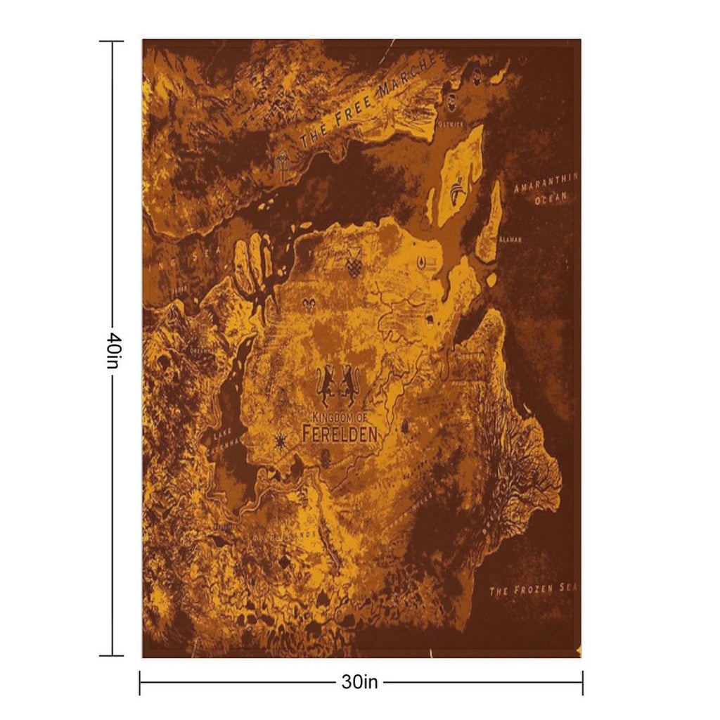 Age Dragon Map  Fantasy RPG Game Gamer  Warden Hero Inquisitor Gryphon Gift-ready Throw Blanket