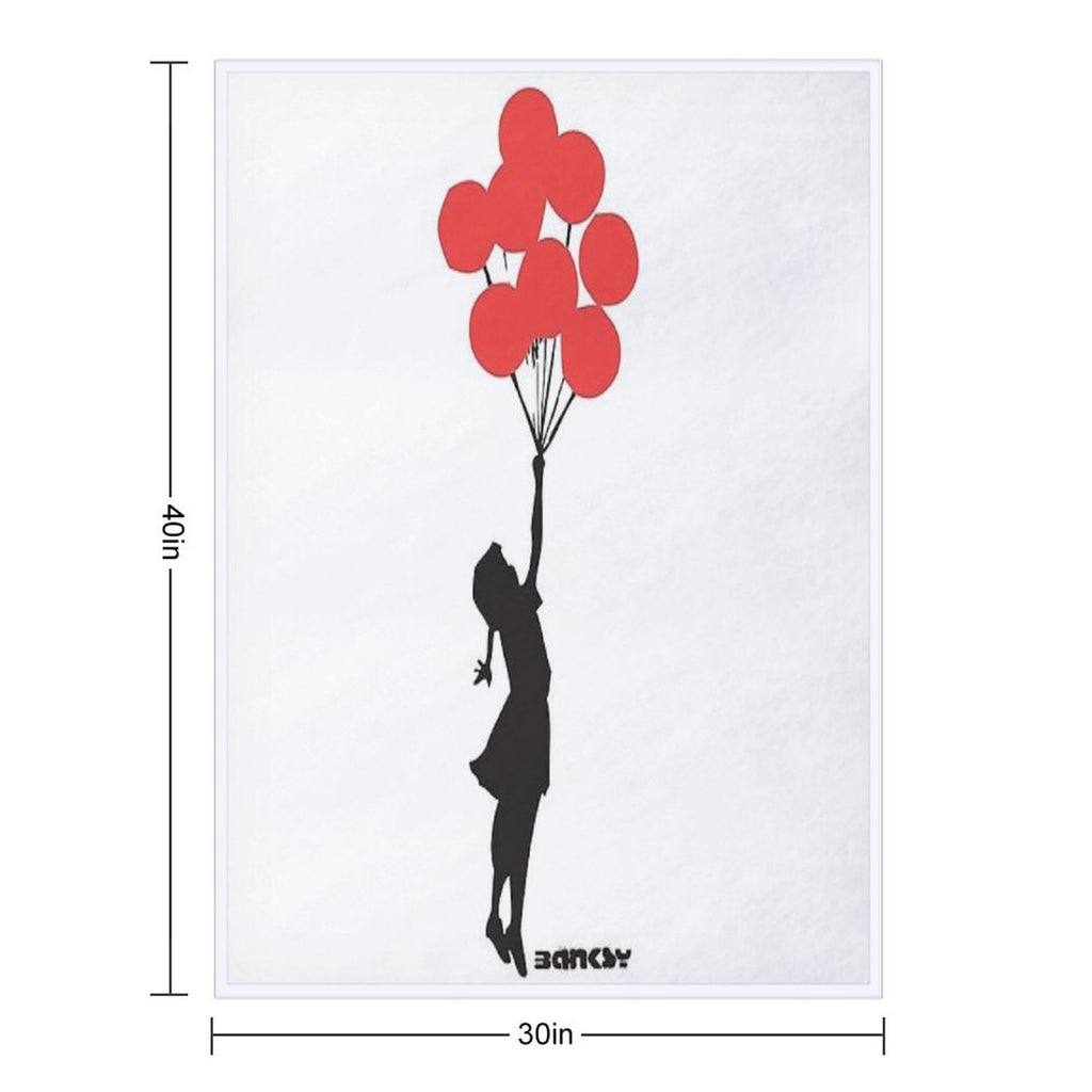 Banksy - Balloon Girl Anti-pilling Throw Blanket