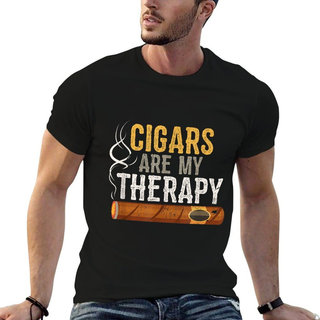 Cigars Are My Therapy Funny Humor Smoking Lover  Stretchy T-Shirt