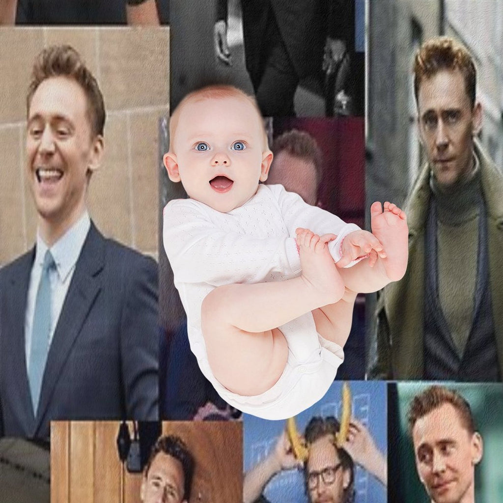 Tom Hiddleston Collage Shrink-resistant Throw Blanket