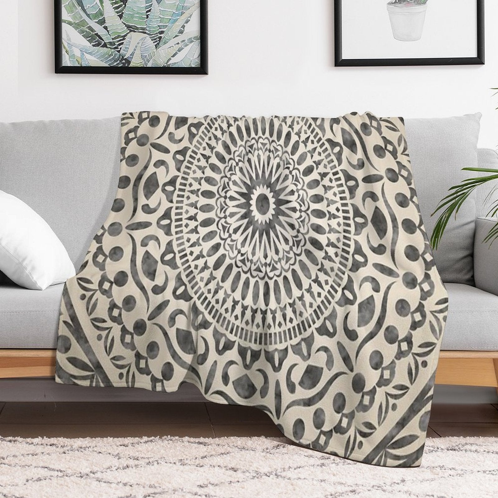 Watercolor Mandala Mandala5w Versatility Throw Blanket