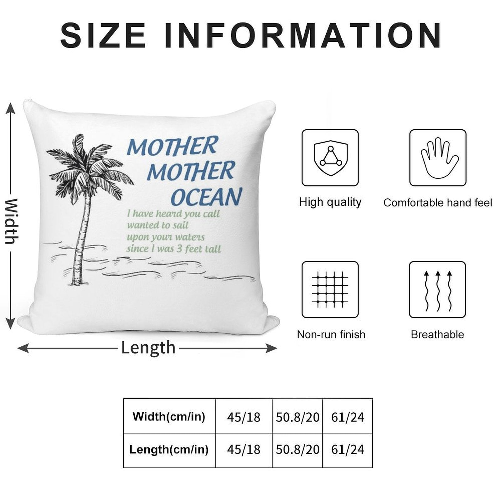 Mother, Mother, Ocean Soft Washable Throw Pillow