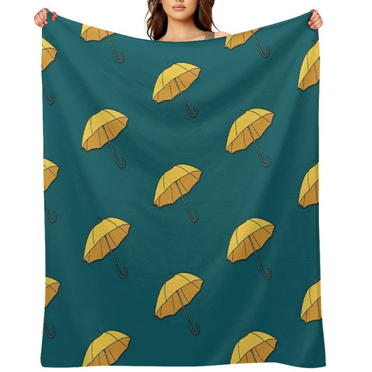 Yellow Umbrella Comfort Throw Blanket