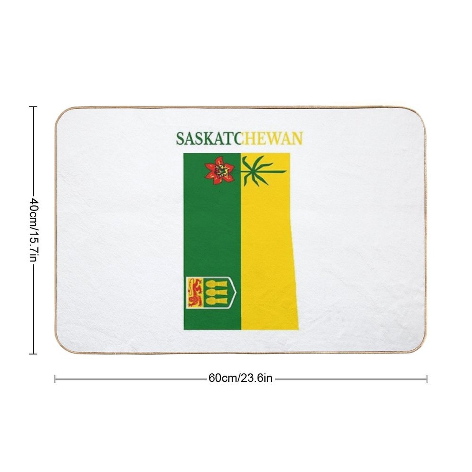 Saskatchewan Flag Map, SK, Canada  Easy Maintenance Bath Mat
