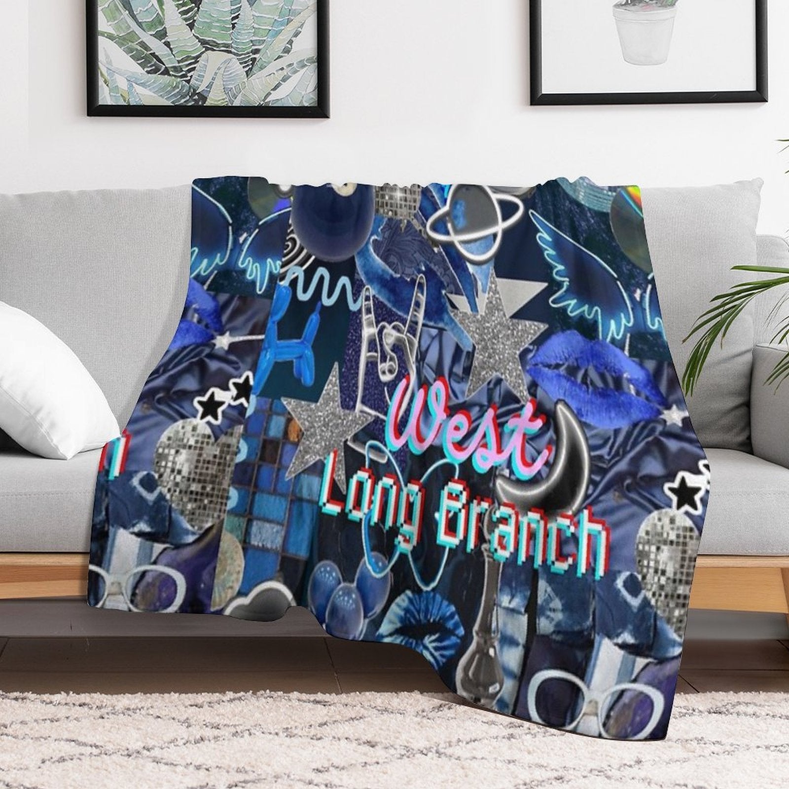 Monmouth West Long Branch COLLAGE Sustainable Throw Blanket