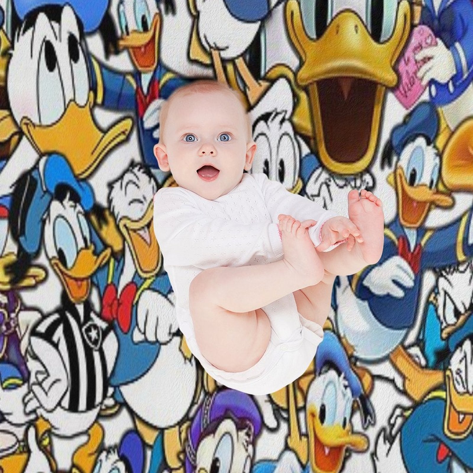Donald Duck Kids Classic Funny Cartoon Ultimate Super Fine HD Collage Quick-dry Throw Blanket