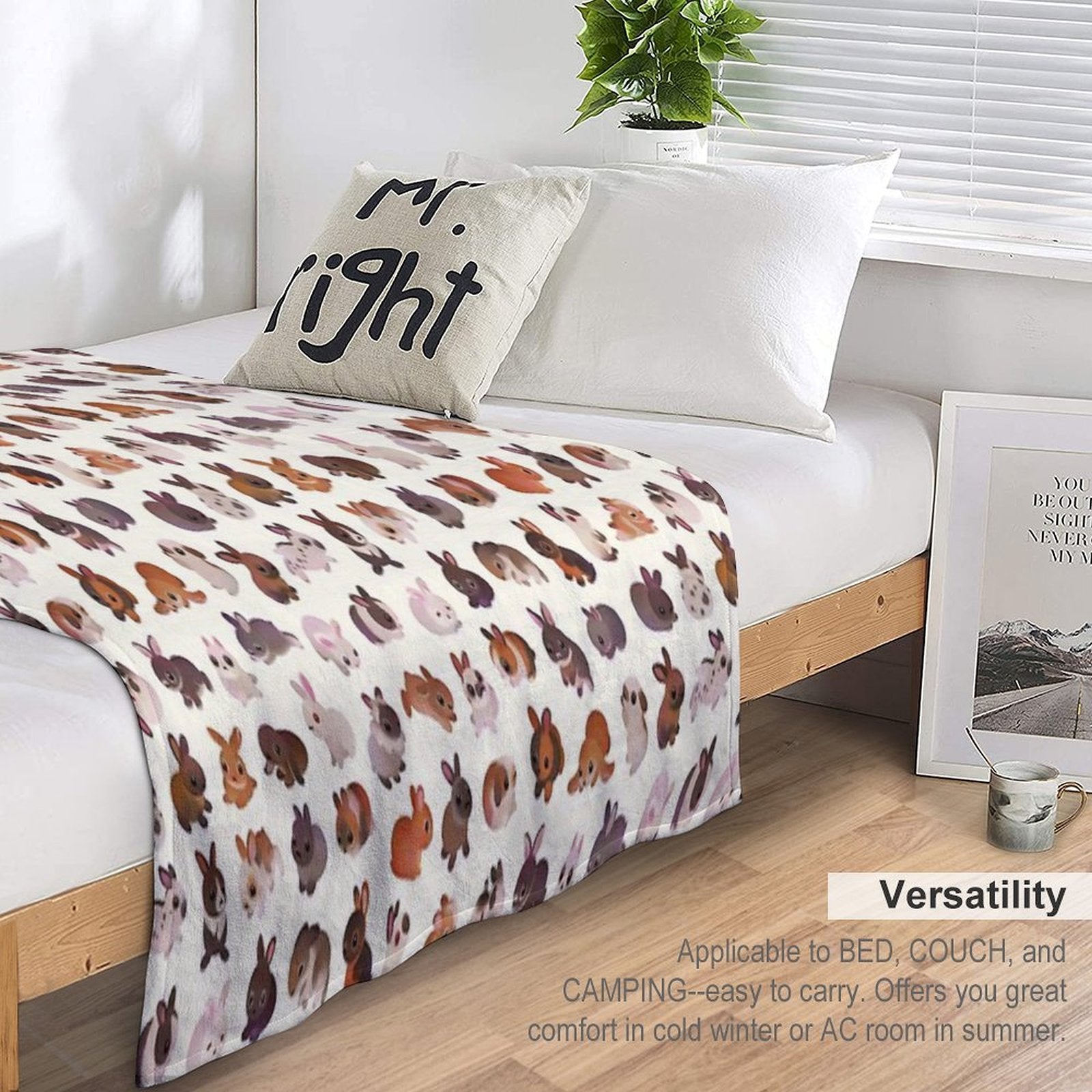 Bunny Day - Other Version Machine-washable Throw Blanket