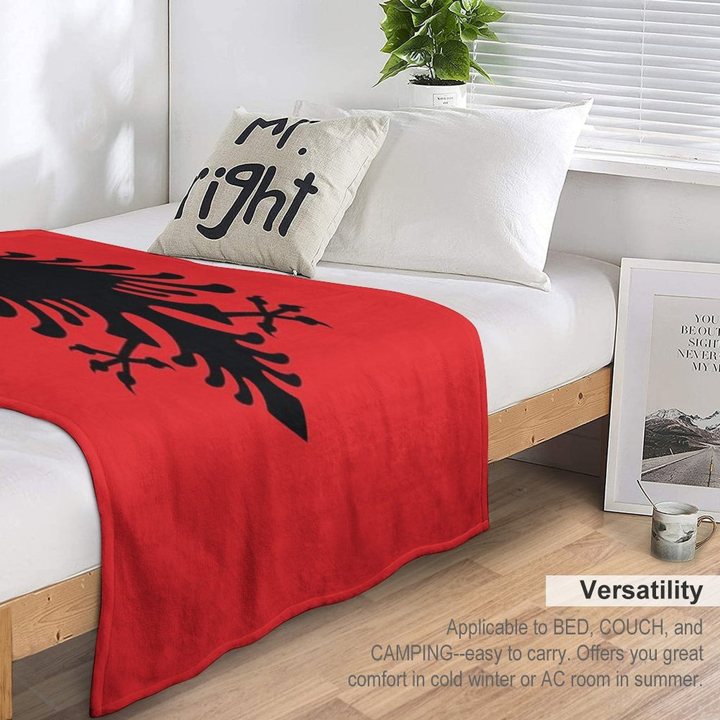 Albanian Flag Eco-conscious Throw Blanket
