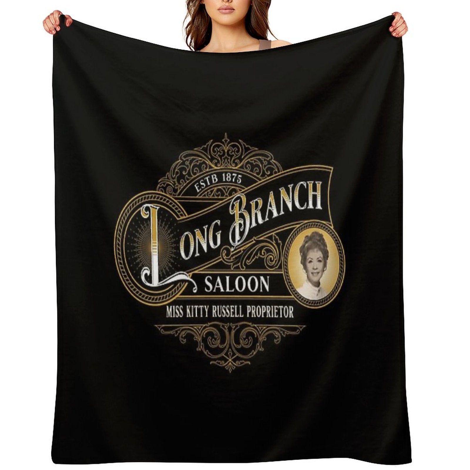 Gunsmoke  Miss Kitty's Long Branch Saloon Western Compact Throw Blanket