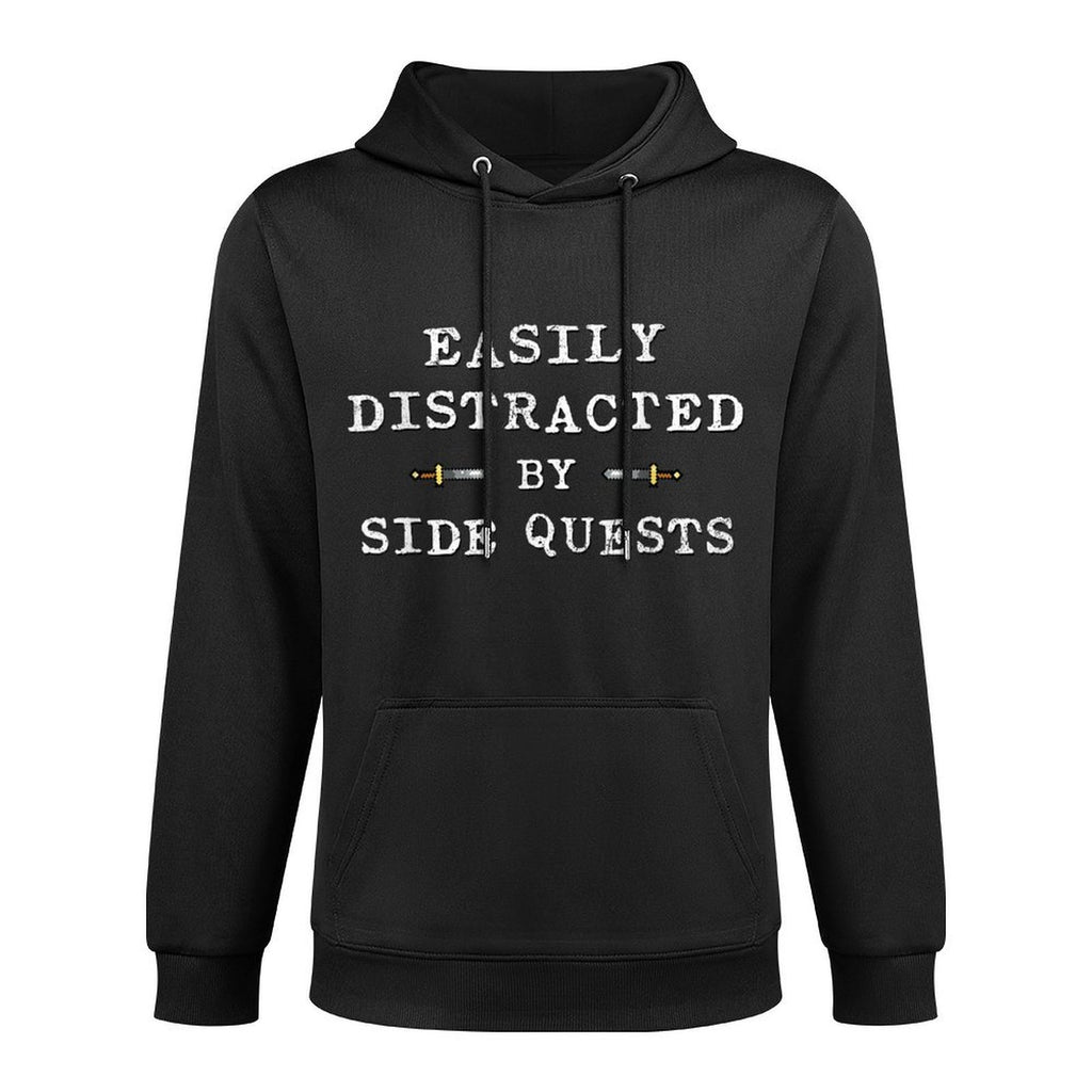 Easily Distracted by Side Quests - Funny Gaming Durable Construction Hoodie
