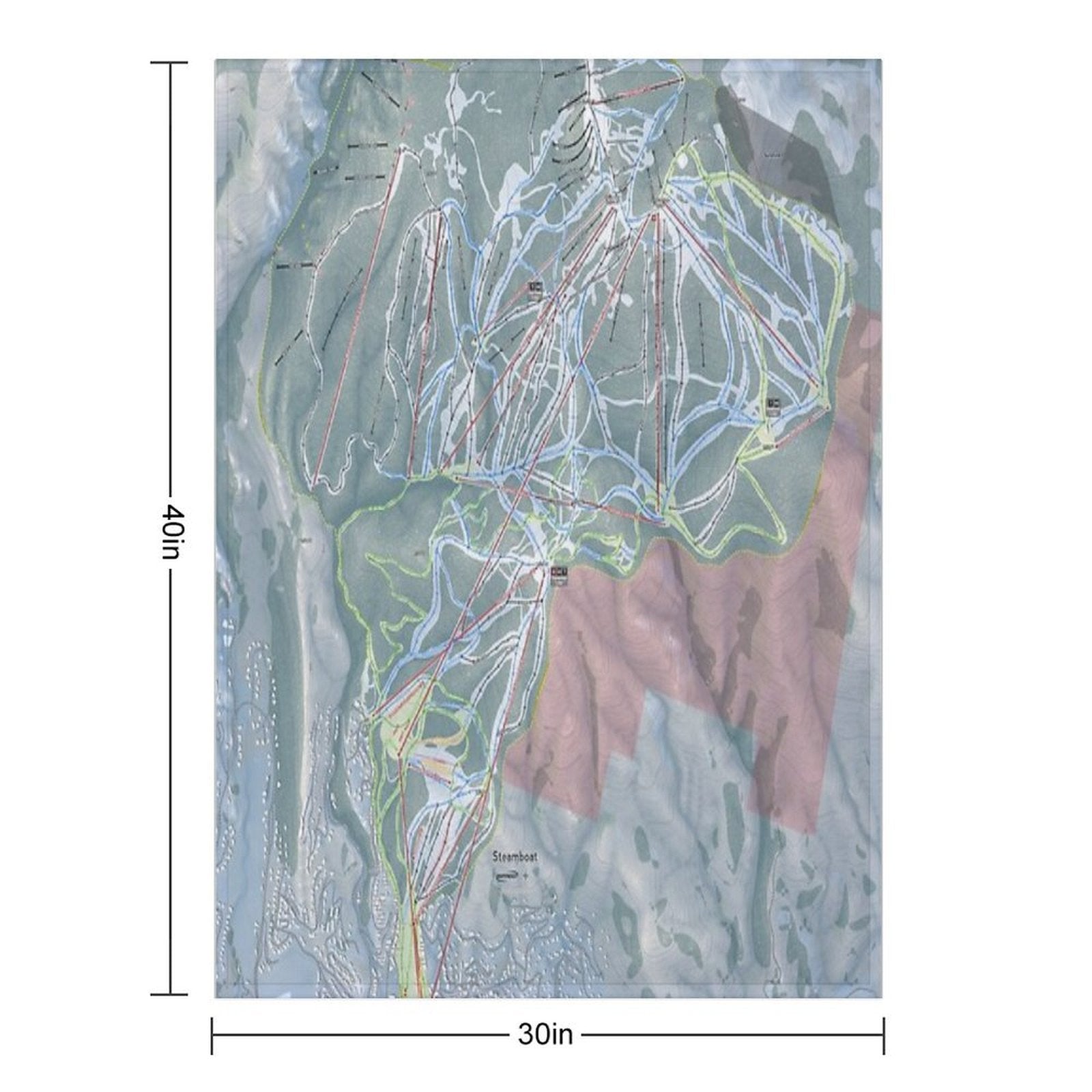Steamboat Resort Trail Map Premium Throw Blanket