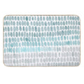 Abstract And Organic Blue Watercolor Drops in White  Stain-Proof Bath Mat