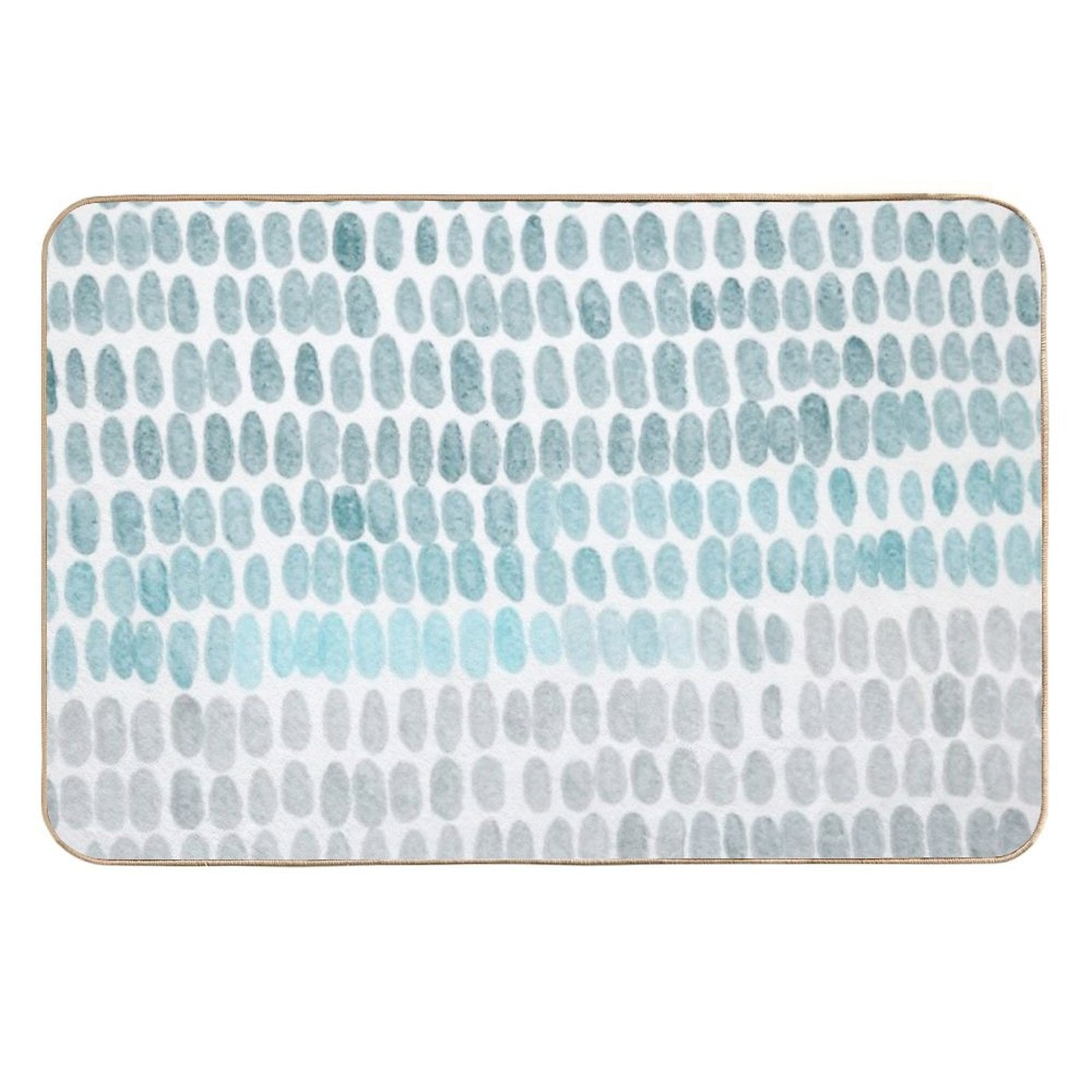 Abstract And Organic Blue Watercolor Drops in White  Stain-Proof Bath Mat