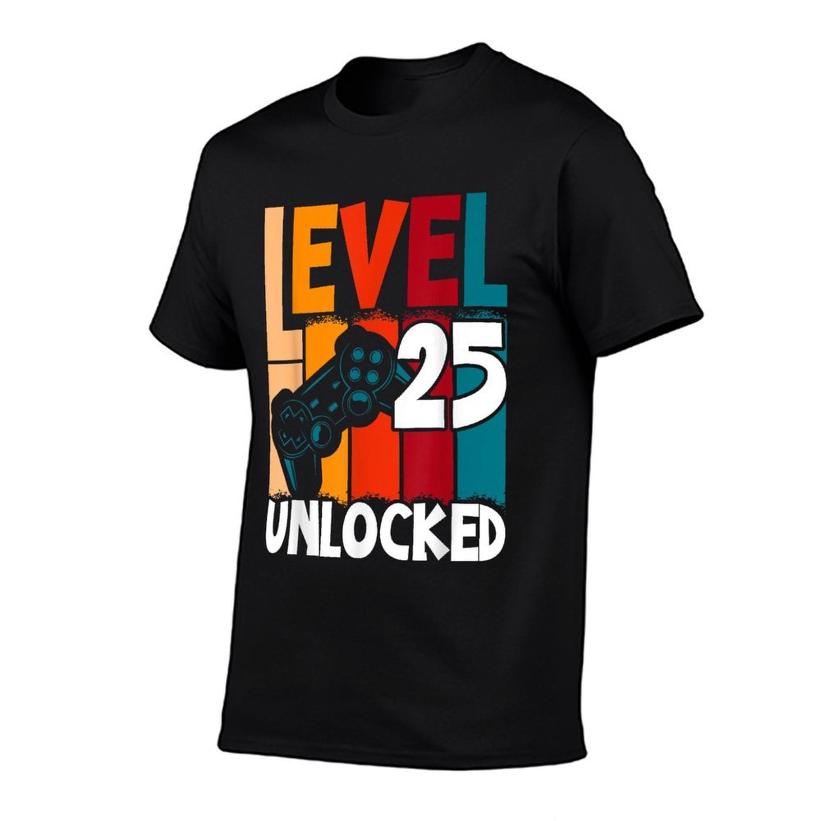 Level 25 Unlocked Video Gamer 25th Birthday  Oversized Silhouette T-Shirt