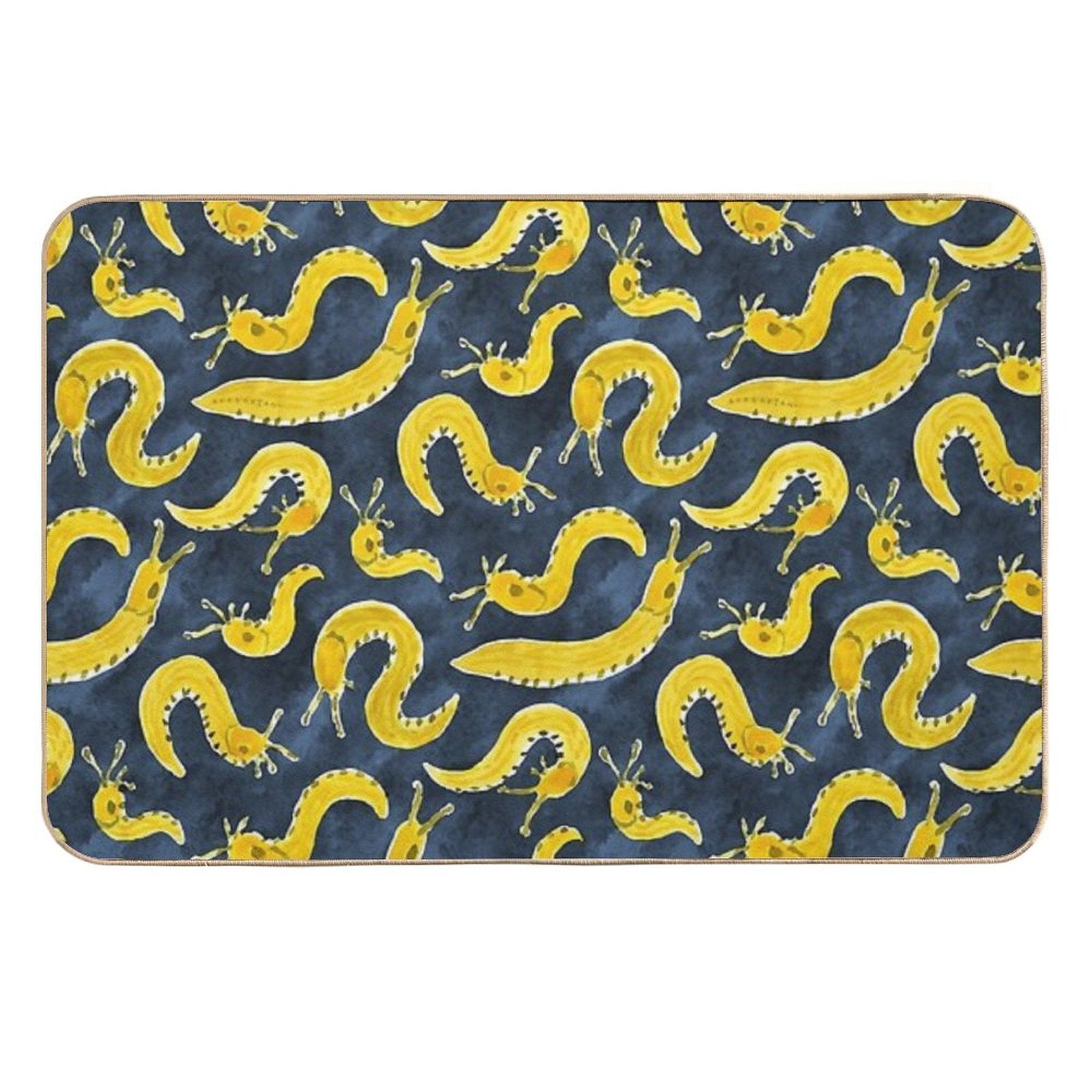 SLUG PARTY Banana Slug Print  Easy To Clean Bath Mat