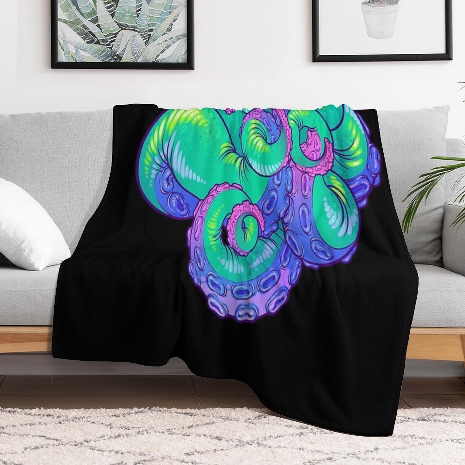 Cthulhu Tentacles Easy Care Throw Blanket
