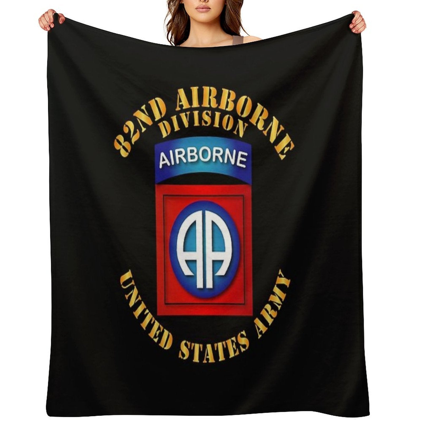 Army - 82nd Airborne Division - SSI - Ver 2 Sustainable Throw Blanket