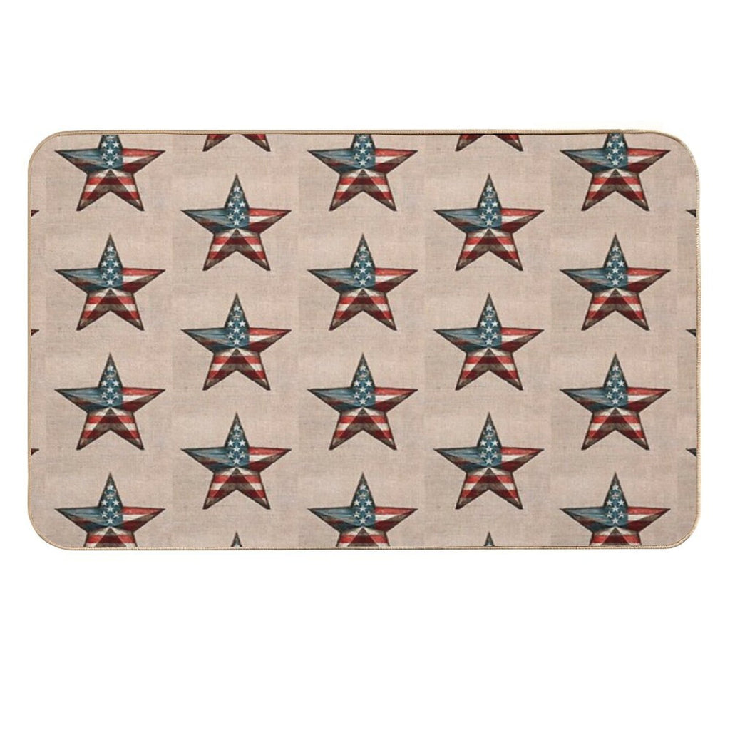 Rustic American Flag Star - Patriotic Wall Art  High-Traffic Bath Mat
