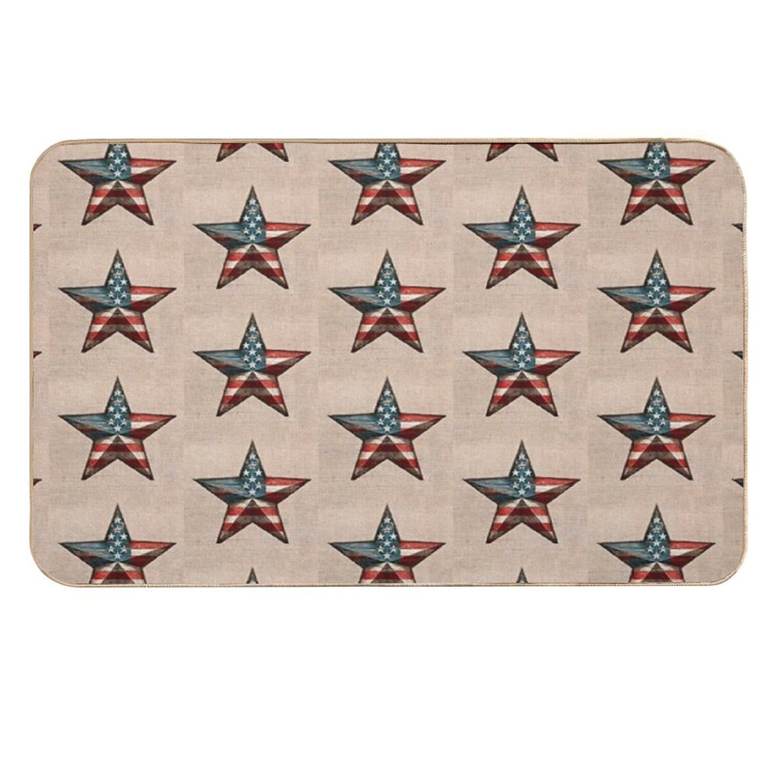 Rustic American Flag Star - Patriotic Wall Art  High-Traffic Bath Mat