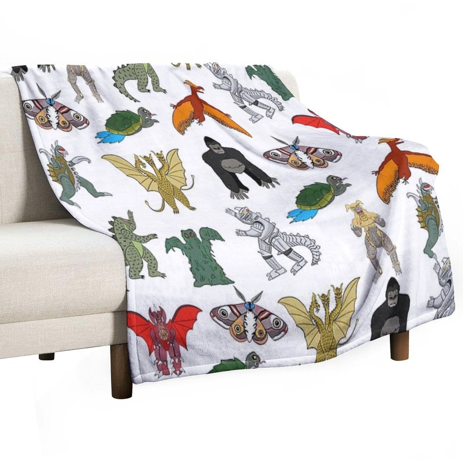 Colorful Kaiju Durable Throw Blanket