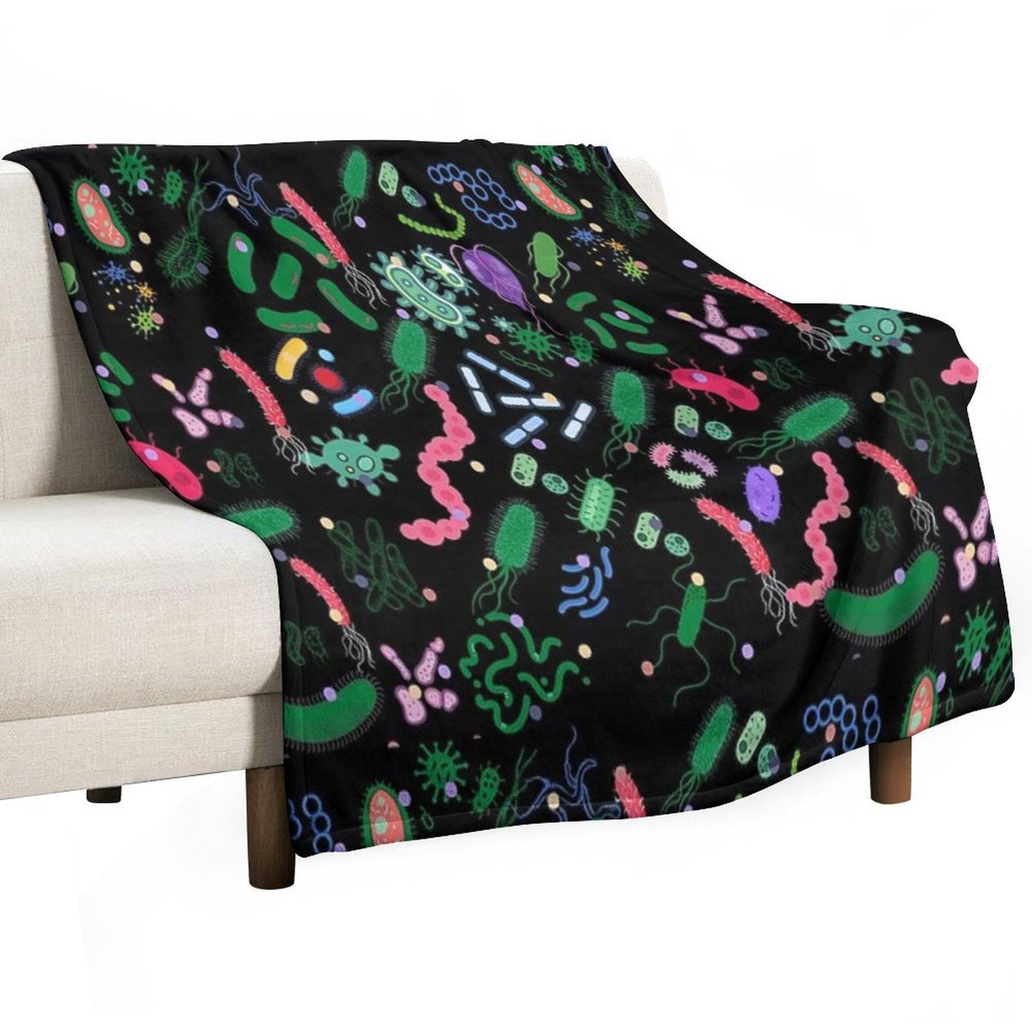 Microbiologist Pattern Microbes, Virus, Bacteria-microbiology Quick-dry Throw Blanket