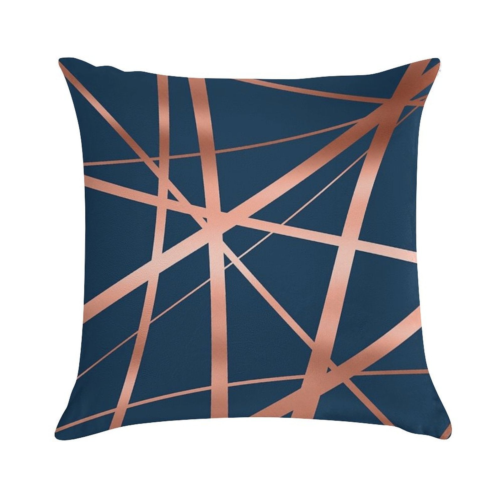 Navy Rose Gold Luxe Soft Style Accent Throw Pillow