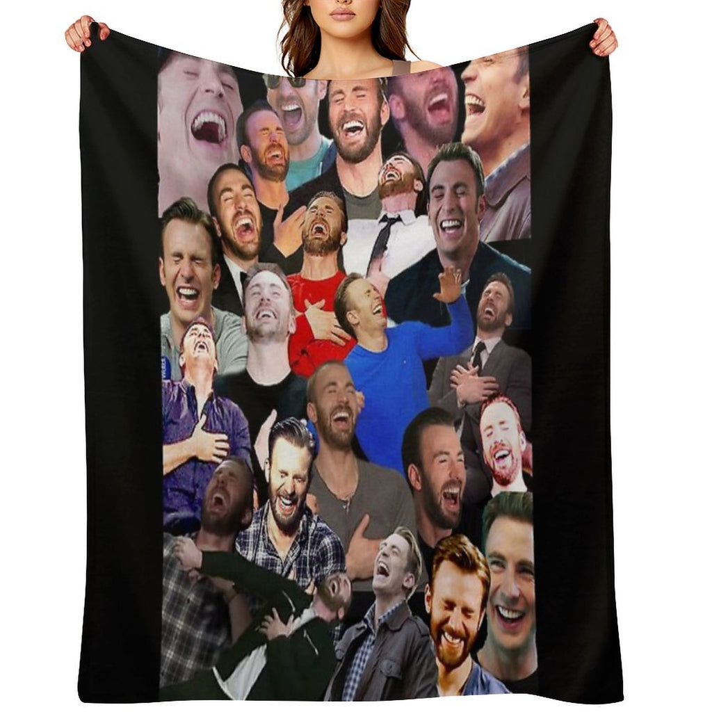 Chris Evans Laughing Shrink-resistant Throw Blanket