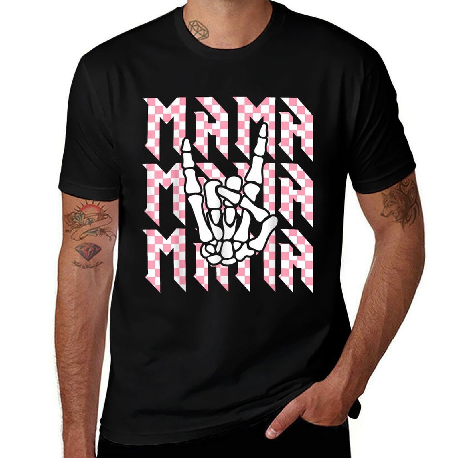 Mama Of The Bad Two The Bone Checkered Mama 2nd Birthday  Classic T-Shirt