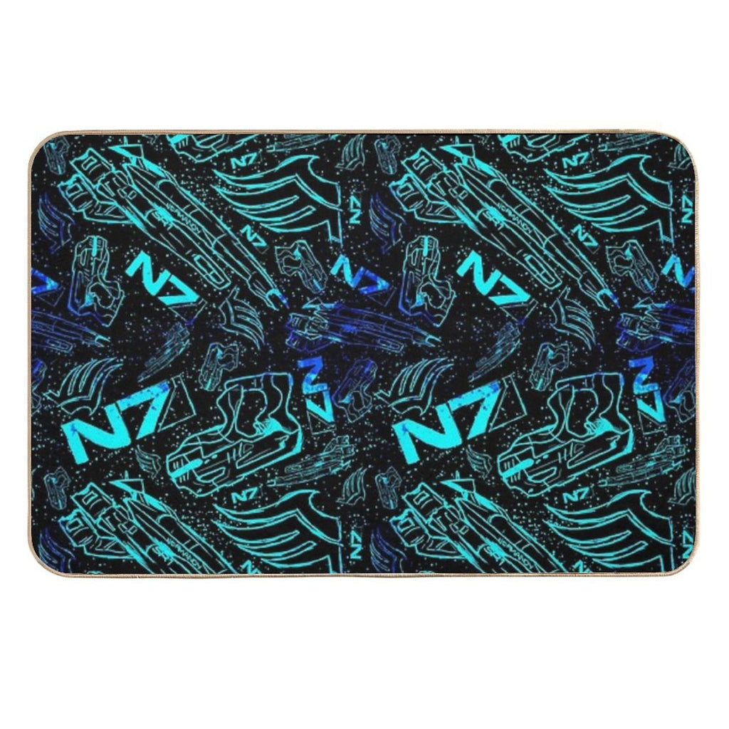 Paragon Shepard Pattern  Effect Mass Gaming Gamer Sci-Fi  Absorbent Bath Mat