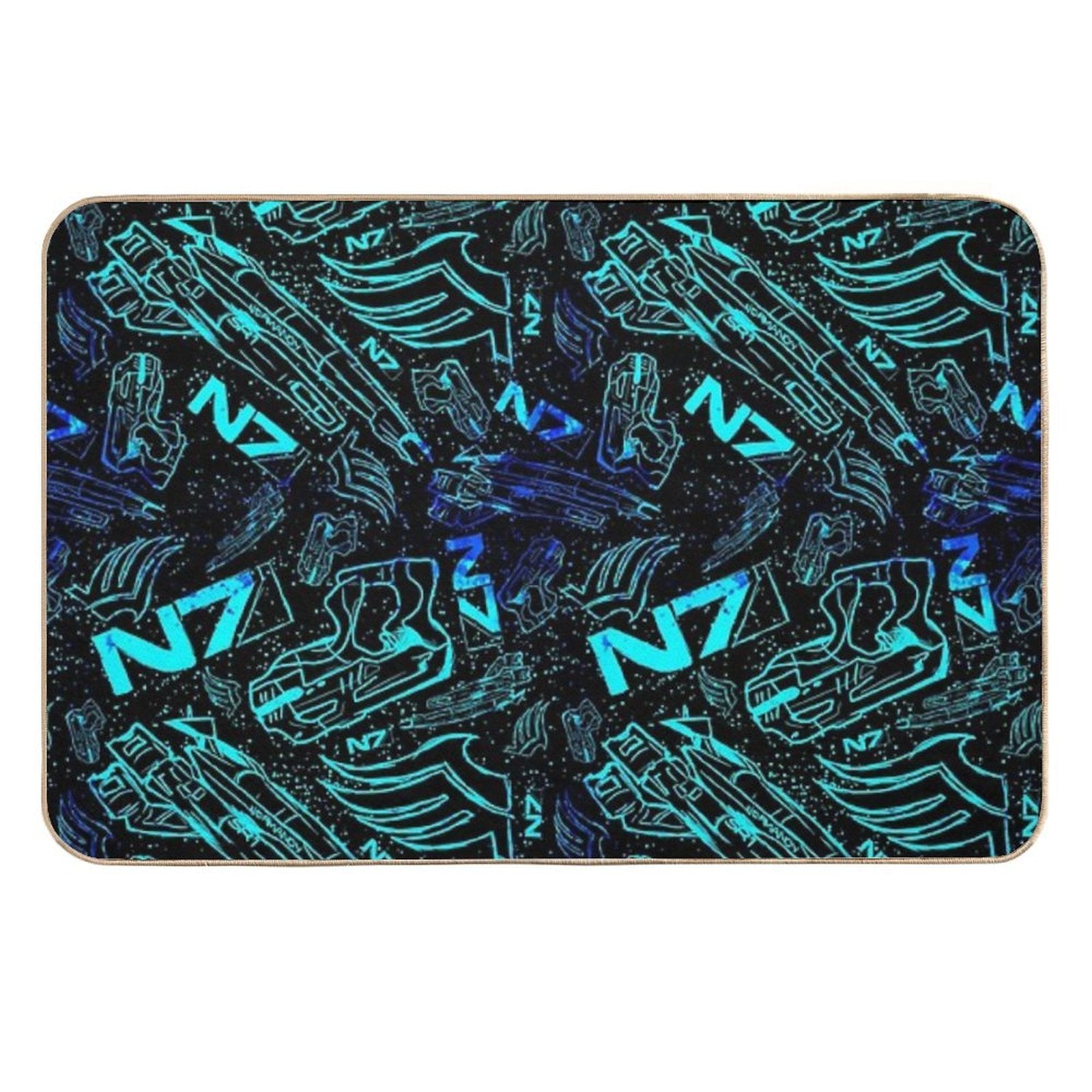 Paragon Shepard Pattern  Effect Mass Gaming Gamer Sci-Fi  Absorbent Bath Mat