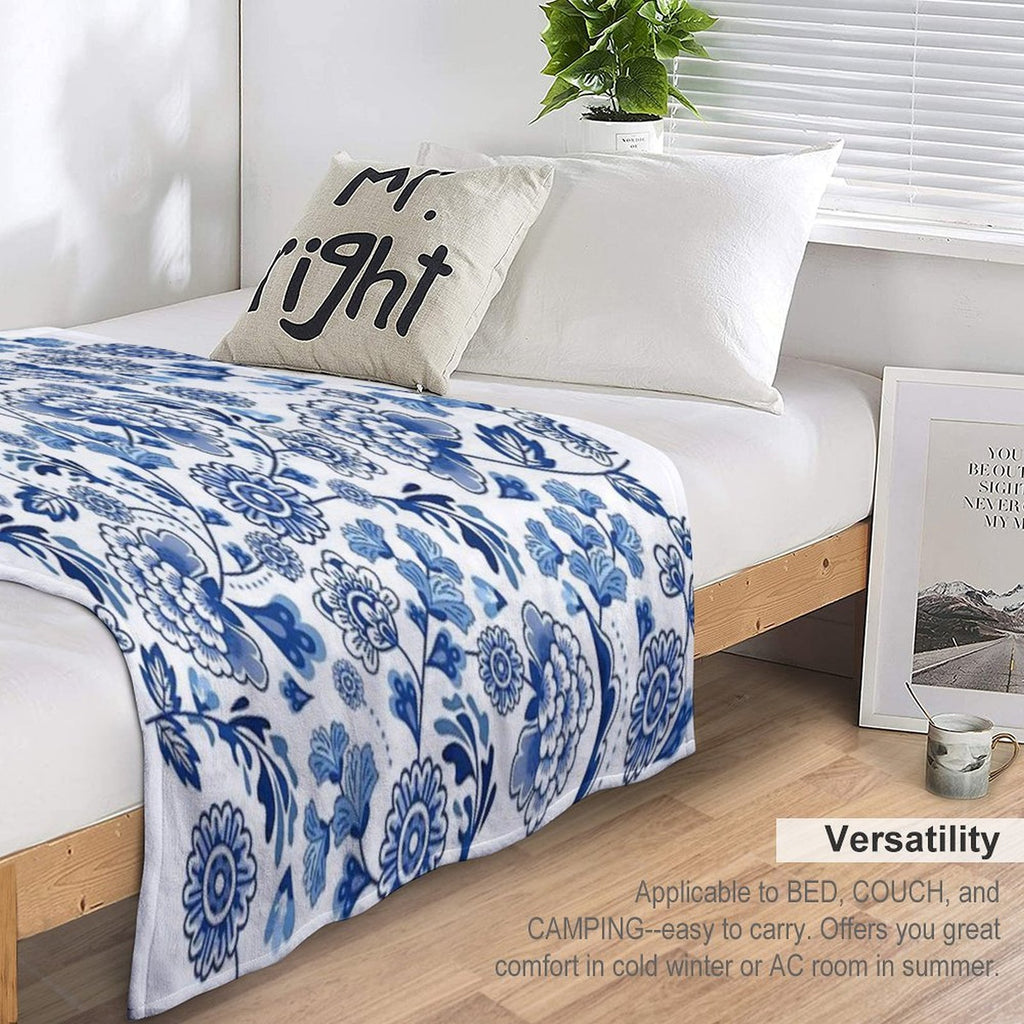 Chinese Porcelain Design Versatility Throw Blanket