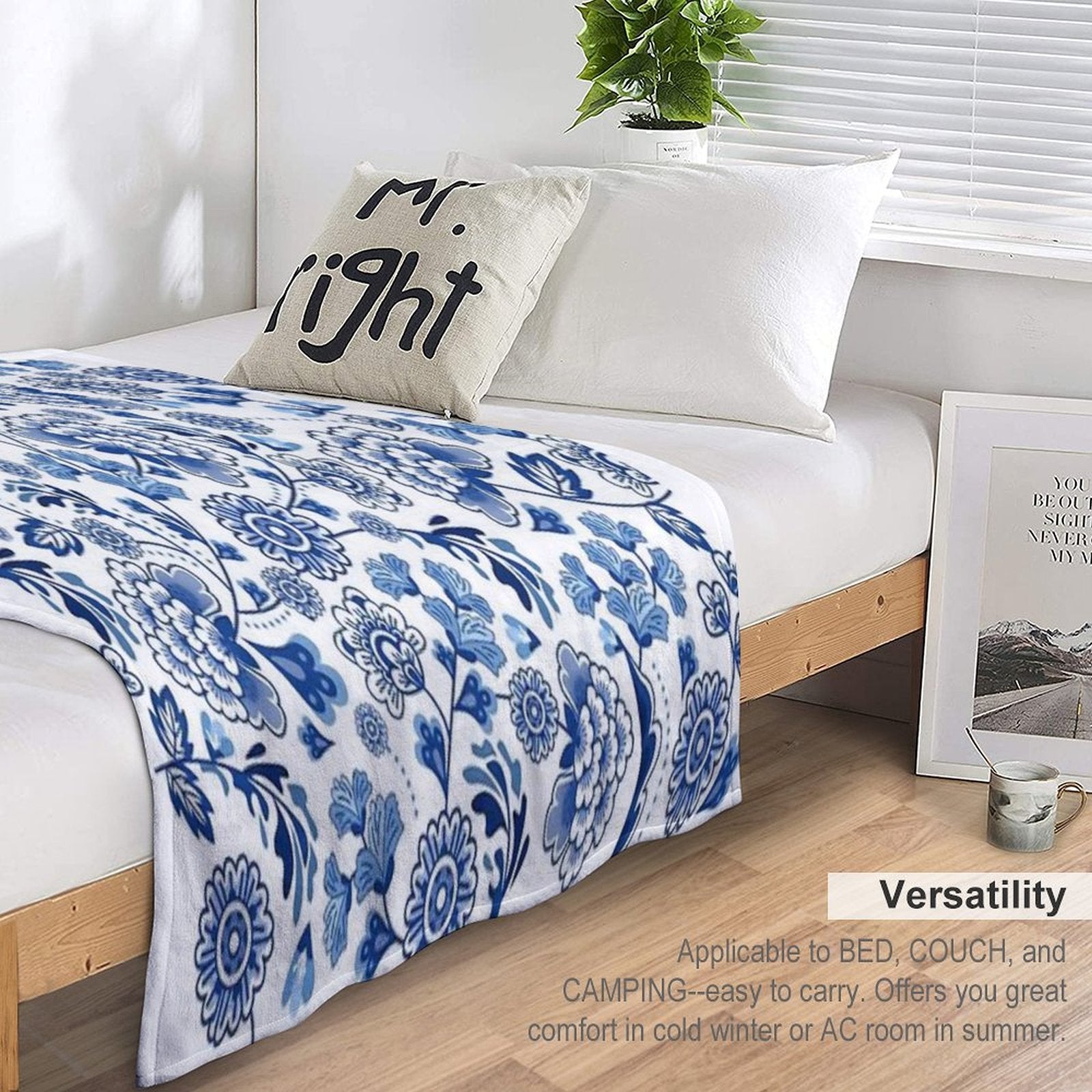 Chinese Porcelain Design Versatility Throw Blanket