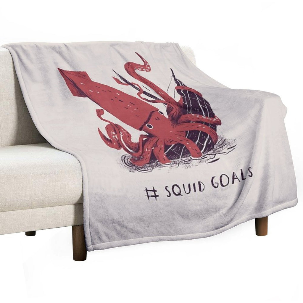 Squid Goals Easy Care Throw Blanket